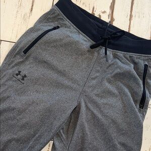 Men’s Under Armour Heather Gray Joggers with Black Trim